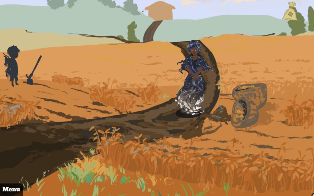 Moon on wheat field in the Game a Tale of Day and Night