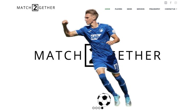 Screenshot of the Match2gether Website as part of my Portfolio
