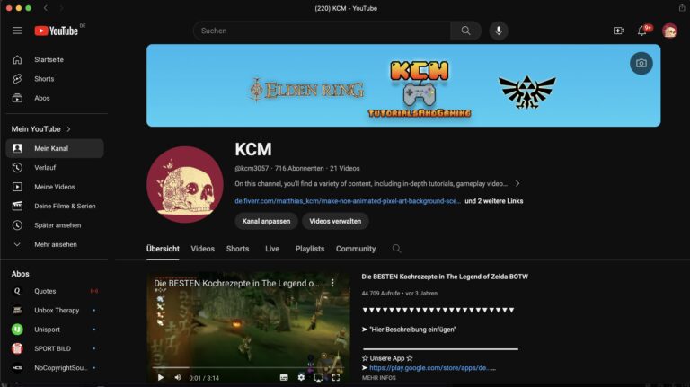 YouTube Chanel of KCM