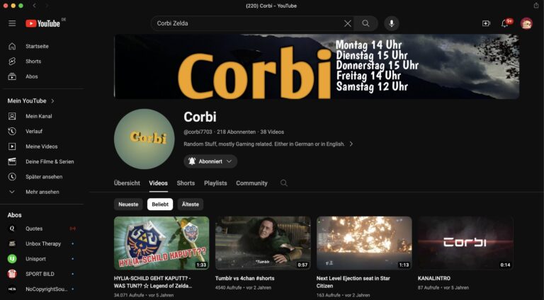 YouTube Channel of Corbi